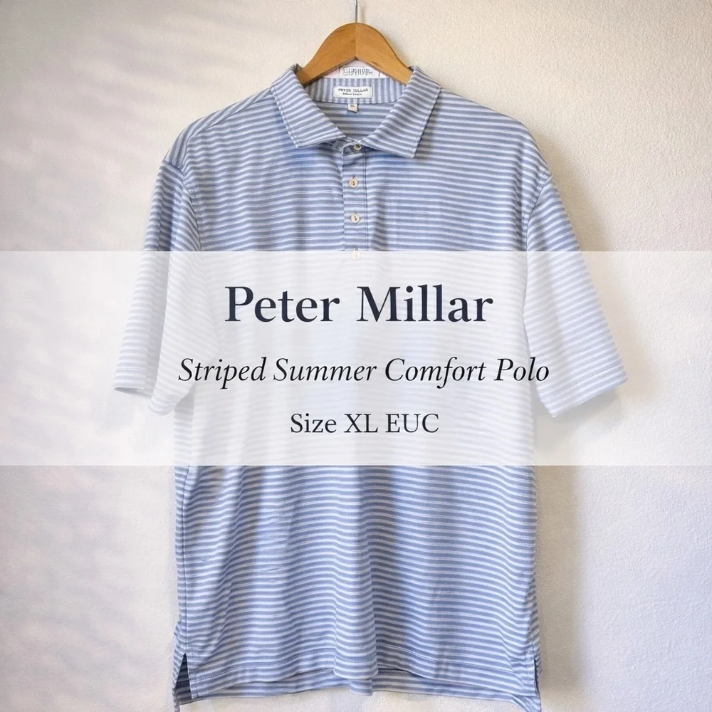 Peter Millar Summer Comfort Striped Polo Size XL
